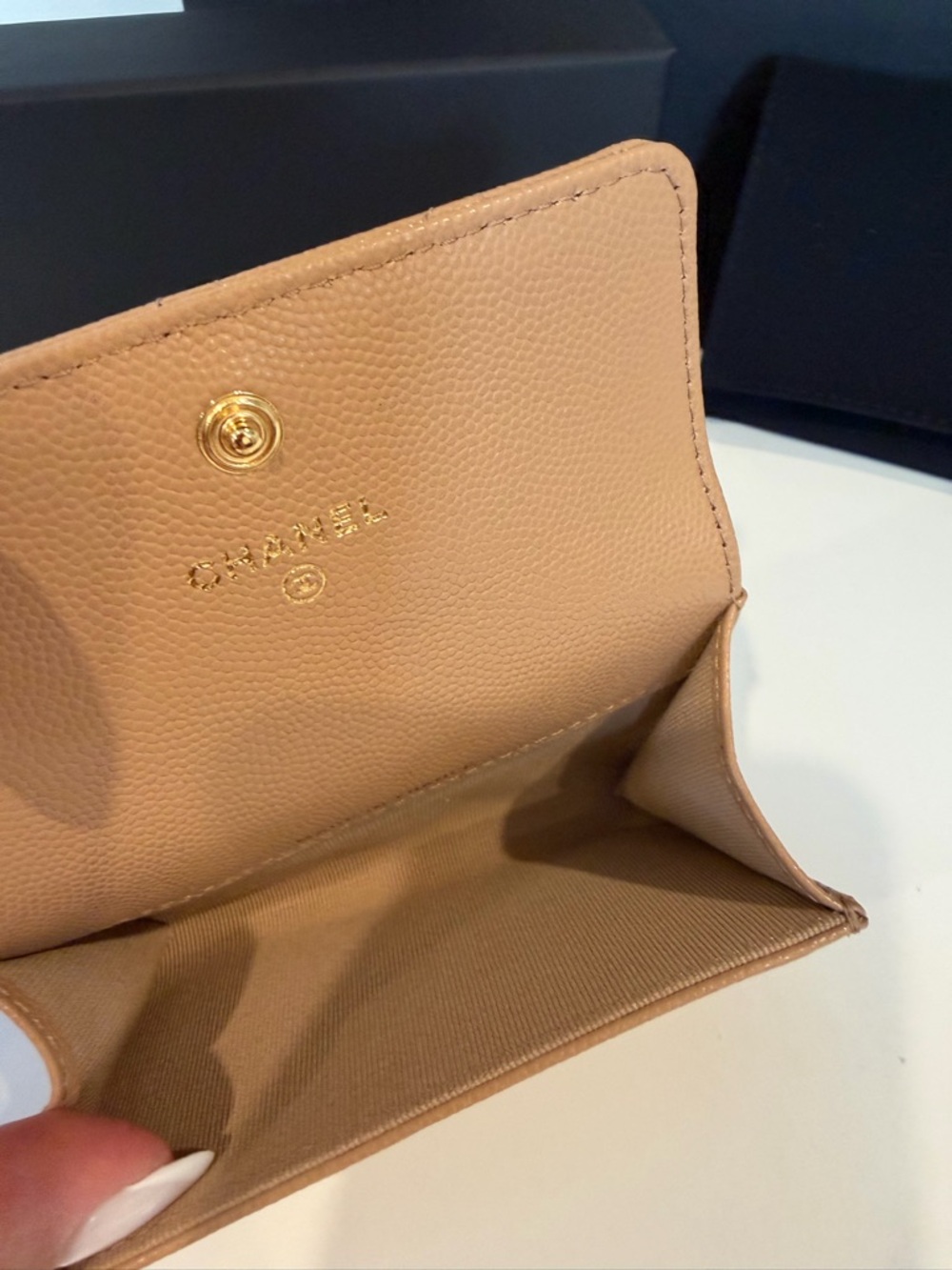 CHANEL Quilted Caviar Leather Wallet in Tan  CC 2026 ⭐️latest collection ❤️‍🔥 - Picture 8 of 14